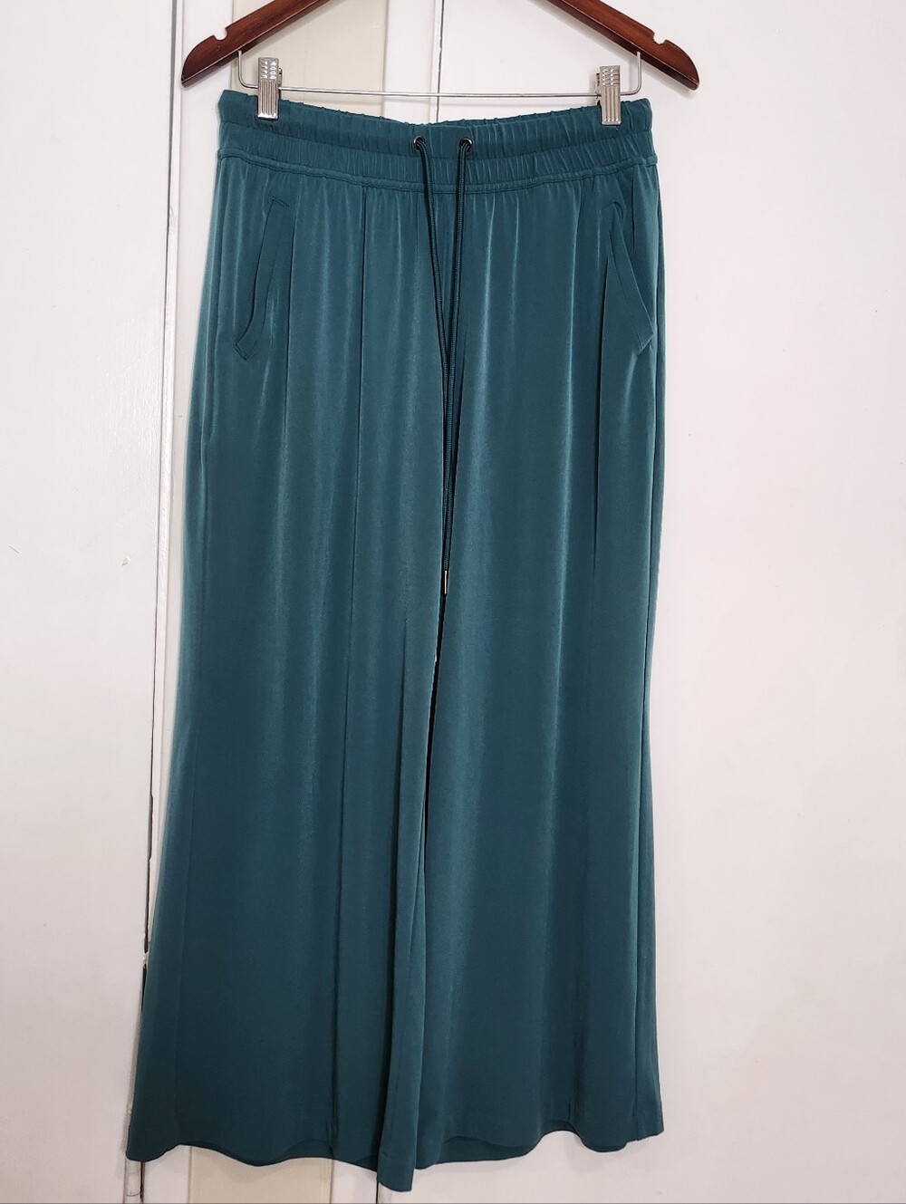 Lane Bryant Teal Elastic Waist Wide-Leg Pants